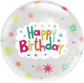 Шар фольга Сфера 3D Deco Bubble 18'' С ДР Сверкающий прозрачный кристалл с клапаном 46см FL Шар фольга Сфера 3D Deco Bubble 18'' С ДР Сверкающий прозрачный кристалл с клапаном 46см FL