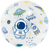 Шар фольга Сфера 3D Bubble Бабблс 18'' Космос прозрачный кристалл с клапаном 46см FL Шар фольга Сфера 3D Bubble Бабблс 18'' Космос прозрачный кристалл с клапаном 46см FL