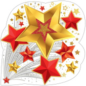 Украшение на скотче Салют из звезд (10шт) Праздник