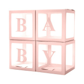 Коробки сюрприз для воздушных шаров 30х30х30см набор Baby Нежно-розовый упак уп4 Коробки сюрприз для воздушных шаров 30х30х30см набор Baby Нежно-розовый упак уп4
