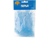 Перья декоративные Голубые 10см (уп30)