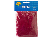Перья декоративные Бордовые 10см (уп30)