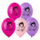 Шар латекс 14"/Bb пастель С ДР Девочка аниме (50шт)  