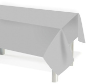 Скатерть ПЭТ 137х274см однотонная Мастхэв Серебро ДонБал