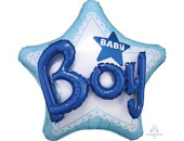 Шар фольга фигура ДЖАМБО Baby Boy звезда голубая 36" An