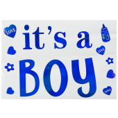 Наклейки набор для оформления It's a Boy 19 5х27см Голубой Перламутр Наклейки набор для оформления It's a Boy 19 5х27см Голубой Перламутр
