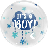Шар фольга Сфера 3D Deco Bubble 18'' Это Мальчик прозрачный кристалл Шар фольга Сфера 3D Deco Bubble 18'' Это Мальчик прозрачный кристалл
