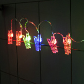 Гирлянда светодиодная Прищепки 20 Led IP 14,3м Разноцветный Мерцающий цвет 1шт Гирлянда светодиодная Прищепки 20 Led IP 14,3м Разноцветный Мерцающий цвет 1шт
