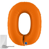 Шар фольга Цифра 40" GR Оранжевый Сатин "0" (упак)