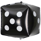 Шар фольга 3D КУБ 24" Кость игральная Black ВЗ