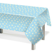 Скатерть ПЭТ 137х183см Ромашки Голубой