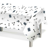 Скатерть ПЭТ 137х183см Мрачная стори Белый Черный