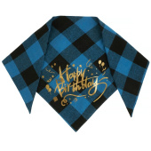 Бандана для питомца праздничная Happy Birthday Голубой 65х45х45см 1шт