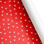 Бумага лист 60х87,5см Сердца Красная уп10 Россия