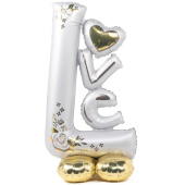 Шар фольга на подставке AIR LOVE белая 34" 86см 59" 149см An