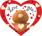 Открытка мини Love you! (20шт)
