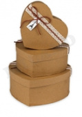Коробка сердце Крафт 1 штука 18х15х7,5см