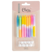 Свечи набор Неоновый микс Ассорти Градиент 8см (уп8)