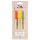 Свечи набор Яркое Ассорти Золото Металлик 9см (уп8)