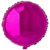 Шар фольга без рисунка 18'' круг Фуксия Purple металлик Fm