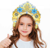 Кокошник бумага из снежинок (10шт)