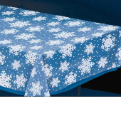 Скатерть ПЭТ 140х270см Снежинки прозрач