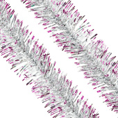 Мишура Розовая с Серебром 2мх7см