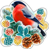 Украшение на скотче Снегирь (10шт)