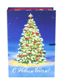 Коробка книга Елочка 12х18х5см