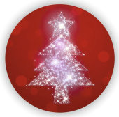 Наклейки-стикеры на подарок Елочка 5х5см уп10