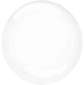 Шар фольга без рисунка Сфера 3D Bubble Бабблс 24'' прозрачный