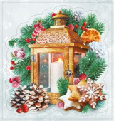 Наклейка двусторонняя А6 Новогодний фонарик (10шт)