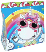 Коробка сборная большая сумка Единорог с очками 24х25см