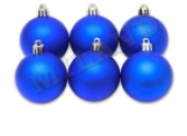 Игрушки на елку Шары   6см Синий бархат матовые (уп6)