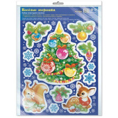 Наклейка на окно Веселые зверюшки 33х24см