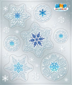 Наклейка Снежинки средние (10шт)