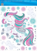 Наклейка для оформления Новогодний единорог
