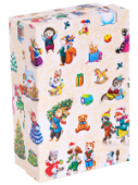Коробка прямоугольник 15х10х5см Новогодние зверята