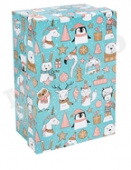Коробка прямоугольник Зверята ждут Новый Год 15х10х5см