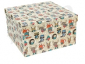 Коробка квадрат Новогодние зверята 15,5х15,5х9см