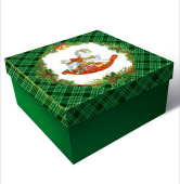 Коробка подарочная складная 20*20*9,8 см Лошадка