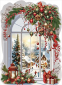 Плакат А2 Новогоднее окно
