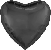 Шар фольга без рисунка 30''AG сердце Графит 1204-1455