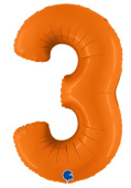 Шар фольга Цифра 40"GR Оранжевый Сатин "3"