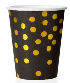 Стаканы бумажные Золотое конфетти Черный 250мл (уп6) ВВ