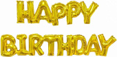 Шар фольга Буквы надпись 17" 43смFL Happy Birthday Золото
