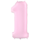 Шар фольга Цифра 40" Fm Розовый Pink "1" 1207-4762