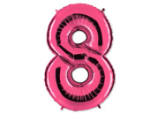 Шар фольга Цифра 40" GR Ярко Розовый Pink "8"
