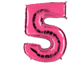 Шар фольга Цифра 40" GR Ярко Розовый Pink "5"