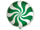 Шар фольга с рисунком 18'' Fm круг Леденец конфета зеленая 401576VE 1202-2681